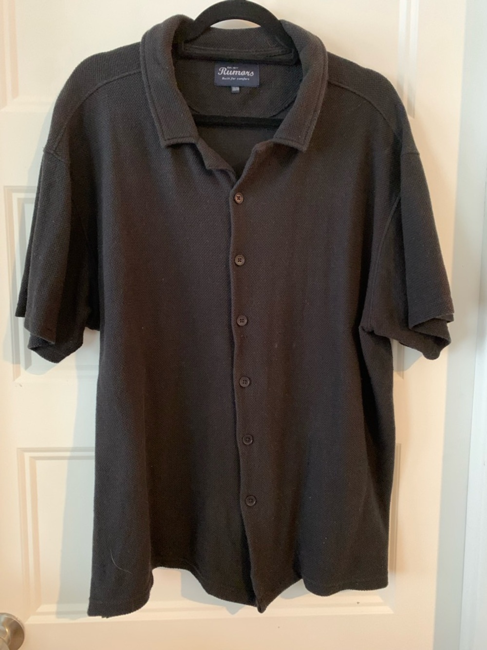 Rumors Black Short Sleeve Button-Up Shirt